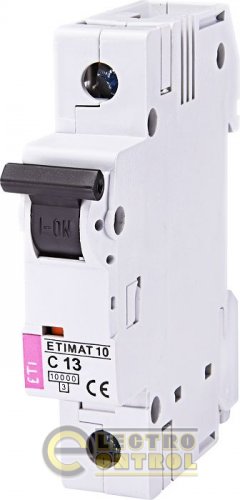 Автоматический выключатель ETI ETIMAT 10 1p C 13А AC 2131715