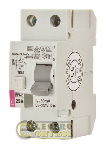 Реле дифференциальное (УЗО) EFI-2 25/0,03 тип A (10kA) 2062522
