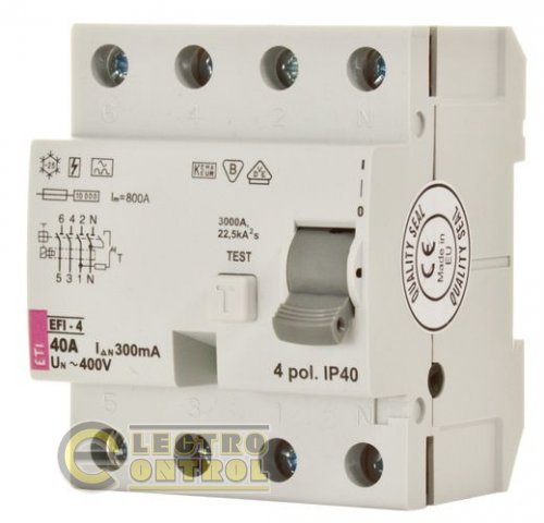 Реле диференціальне (ПЗВ) EFI-4 80/0,1 тип A (10kA) 2063545