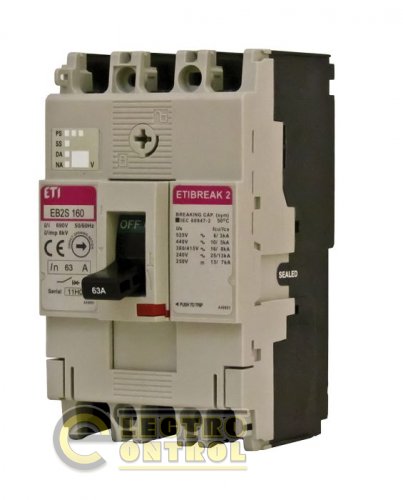 Автоматический выключатель EB2S 160/3SA 100A 3P (25kA  регулируемый) 4671903