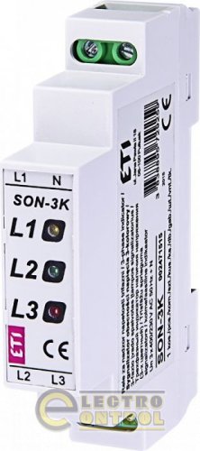 Трехфазный индикатор наличия напряжения SON-3K (3-х цветный) 2471515