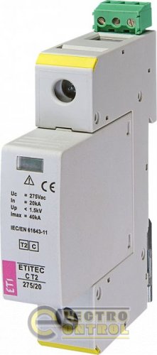 Ограничитель перенапряжения ETITEC C T2 275/20 (1+0) 1p, RC 2440394