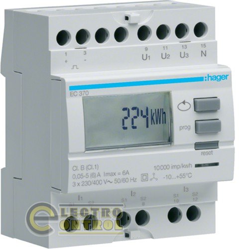 Счетчик электроэнергии трехфазный HAGER EC372 4м