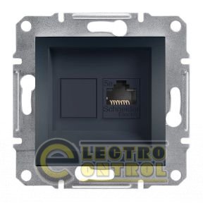 Розетка комп'ютерна RJ45 Cat.5е UTP, екр., антрацит