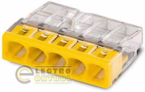 Клема COMPACT  для розподільних коробка 5X2,5, прозора/жовта з пастою