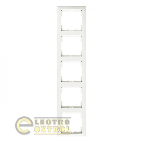 Рамка вертикальная 5 постов серия BOLERO (белый) РВ05-00-0-ББ