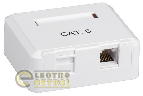 Настенная инф.розетка RJ-45, кат.6, 2-порта