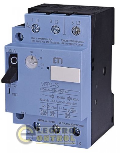 Автоматический выключатель защиты двигателя MSP0- 2,4 (0,75 kW, 1.6-2.4A) 4646621