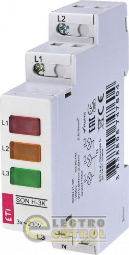 Трёхфазный индикатор напряжения SON H-3K (3-х цветный LED) 2471553