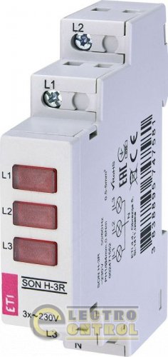 Трёхфазный индикатор напряжения SON H-3R (3x красный LED) 2471552