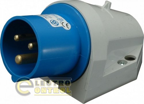 Штепсель настенный IP (IP 44), 32A, 230V, 3 полюса