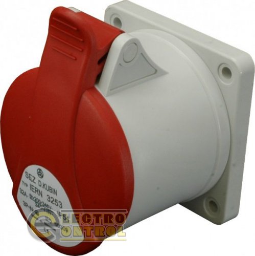 Розетка встраиваемая IERN (IP 44), 32A, 400V, 4 полюса