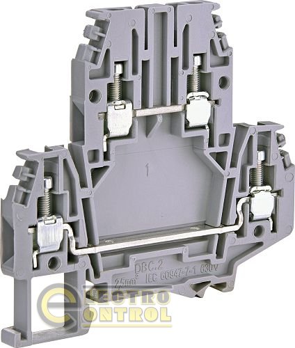 Клемма винтовая двухуровневая ЕSC2-DBC.4 (4 мм2, серая) 3903054
