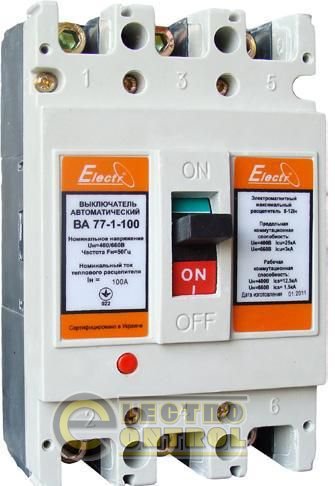 Автоматический выключатель ВА77-1-125   3 полюса    20А  Icu 25кА   380В
