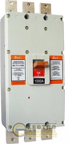 Автоматический выключатель ВА77-1-1250 3 полюса  1000А  Icu 65кА  с электроприводом + дополнительный контакт