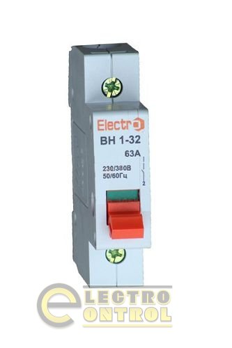 Вимикач навантаження ВН1-32 1 полюс 40A 230B
