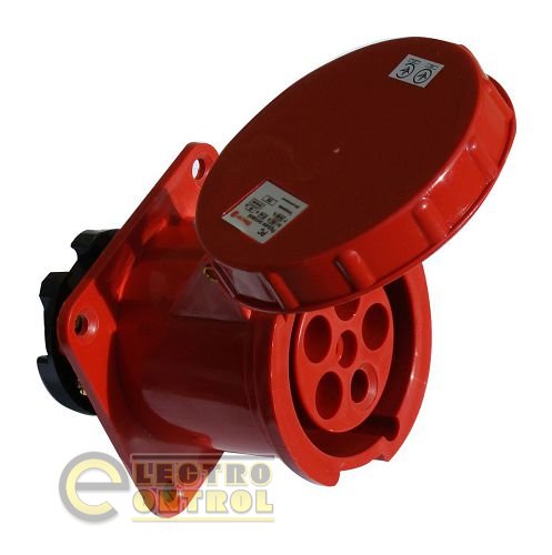 Розетка РС -335  3 полюса + PE+N  63А 400В  IP54