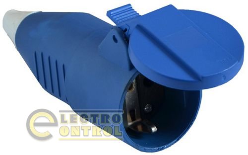 Розетка РС -212   2 полюса + PE  16А 230В  IP44