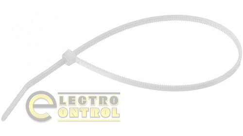 Хомут кабельный Хс пластиковый цвет-белый   размер  4mm x 200mm