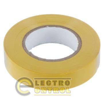 Лента изоляционная PVC  0,13mm  x  19mm x 20 метров, желтая (упаковка 10 шт - 72х72х190)