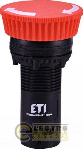 Кнопка моноблок грибок ECM-T01-R (отключение поворотом, 1NC, красная) 4771483