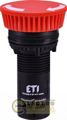 Кнопка моноблок грибок ECM-T10-R (отключение поворотом, 1NO, красная) 4771482