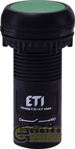 Кнопка моноблок утоплена ECF-11-G (1NO+1NC, зелена) 4771471