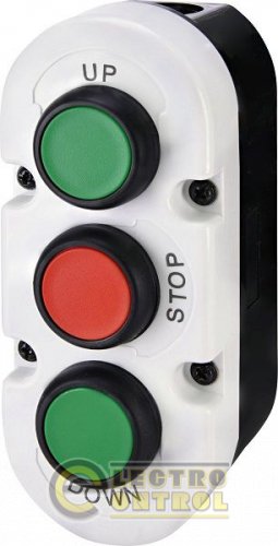 Кнопочный пост 3-модул. ESE3-V7 ("UP/STOP/DOWN", зеленый/красный/зеленый, корп. серо-черный) 4771445
