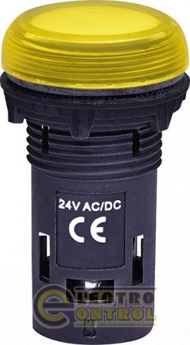 Лампа сигнальная LED матовая ECLI-024C-Y 24V AC/DC (желтая) 4771212