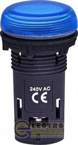Лампа сигнальная LED матовая ECLI-240A-B 240V AC (синяя) 4771233
