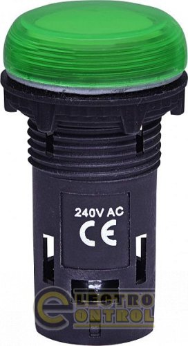 Лампа сигнальная LED матовая ECLI-240A-G 240V AC (зеленая) 4771231