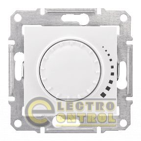 Светорегулятор поворотно-нажиной проходной, индуктивный 25-325Вт/ВА, белый