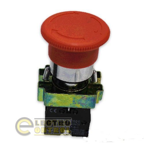 Кнопка-грибок с фиксатором  ВS542  красная  40mm  NO + NC