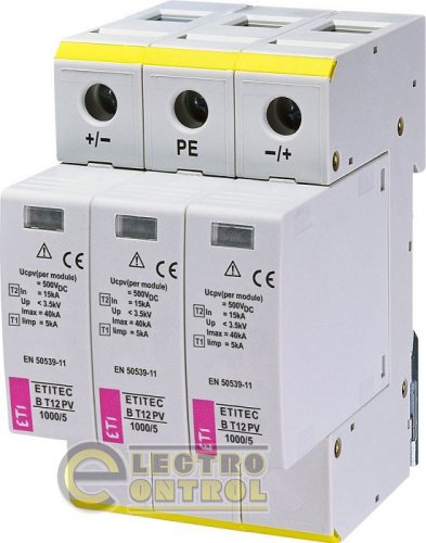 Обмежник перенапруги ETITEC B T12 PV 1000/5 ( для PV систем) 2440425