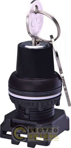 Выключатель поворотный EGK2-XY90-C (2-х позиционный, с фиксацией с ключом, 0-1, 90°, черный) 4771371