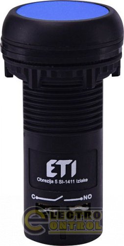 Кнопка моноблок утопленная ECF-10-B (1NO, синяя) 4771454