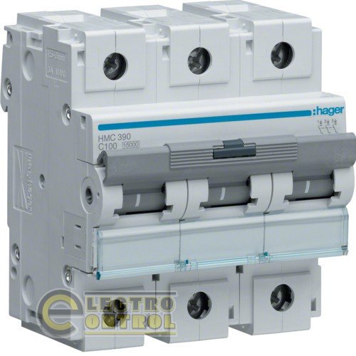Автоматический выключатель Hager HMC390 100А 3p AC