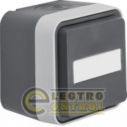 Розетка с заземляющим контактом, поле для надписи, IP55, серая, 16А/250В W.1 Розетка с заземляющим контактом, поле для надписи, IP55, серая, 16А/250В W.1