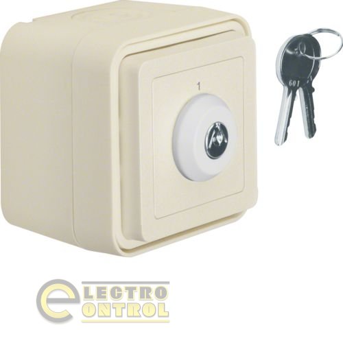 Вимикач замковий IP55, білий, 10АX/250В W.1