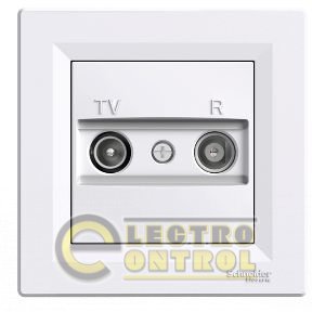 Розетка TV-R прохідна (4dB), білий