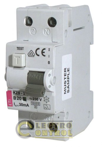 Дифференциальный автоматический выключатель KZS-2M C 25/0,3 тип A (10kA) 2173426