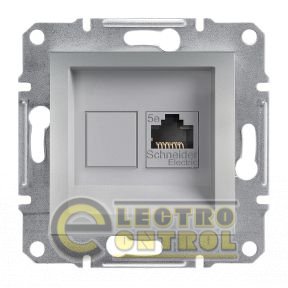 Розетка комп'ютерна RJ45 Cat.5е UTP, екр., алюміній