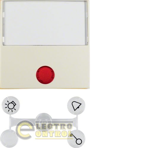 Клавиша 1Х с линзами и большим полем для надписи, белая S.1 Клавиша 1Х с линзами и большим полем для надписи, белая S.1