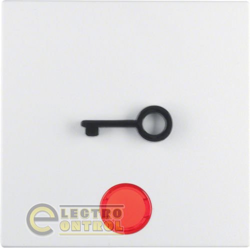 Клавиша 1Х с линзой и знаком Ключ, полярная белизна матовая S.1/B.х Клавиша 1Х с линзой и знаком Ключ, полярная белизна матовая S.1/B.х