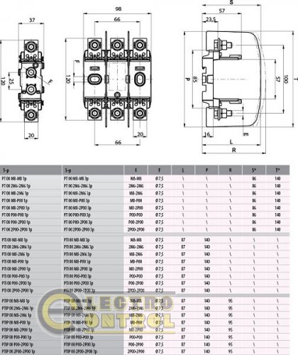 Держатель предохранителя PT 00 3p 160A (M8-M8) 4131200