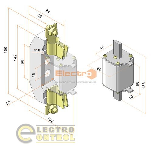 Плавкая вставка к предохранителю ППН-1, 1, 250А