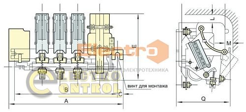 Контактор КТ60 160А  3 полюса 400В