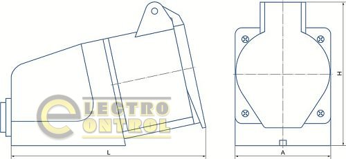 Розетка РС -212   2 полюса + PE  16А 230В  IP44