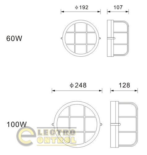 Светильник настенно-потолочный (антивандальный)  TS-9002A  192mm*107mm  60вт    корпус круглый белый