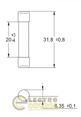 Мини-предохранитель CH 6,3x32 HT 16A/500V 6710331